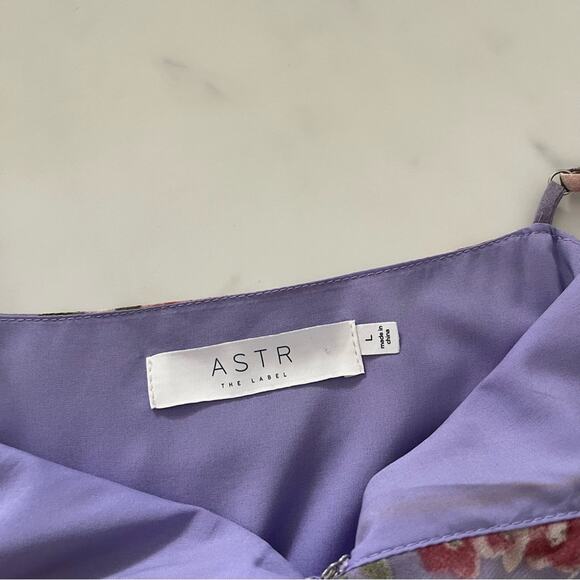 Anthro ASTR Kiana ruffle maxi dress Sz Large Lavander floral fairy core feminine - Picture 3 of 11